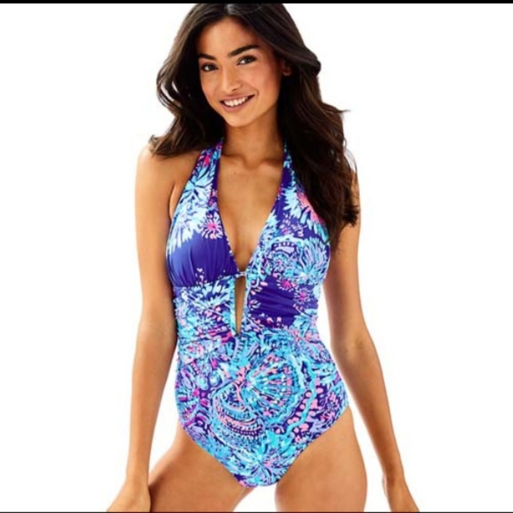 Lilly Pulitzer Lanai Halter one piece swimsuit Size 14